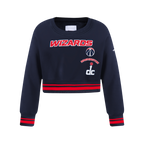 NBA WASHINGTON WIZARDS RETRO CLASSIC CHANDAIL À COL ROND EN MOLLETON CÔTELÉ POUR FILLE JUNIOR (MARINE MINUIT/ROUGE/MARINE MINUIT)