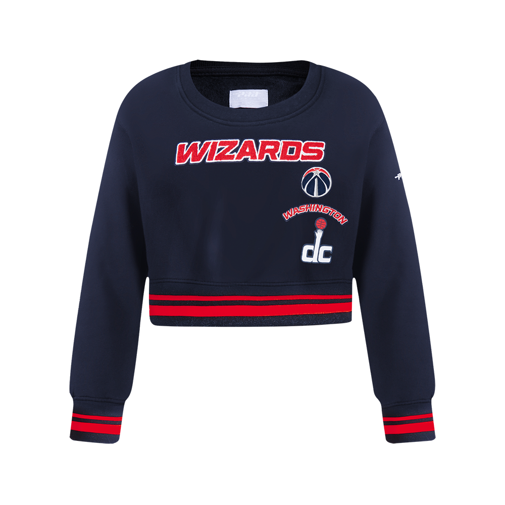 NBA WASHINGTON WIZARDS RETRO CLASSIC CHANDAIL À COL ROND EN MOLLETON CÔTELÉ POUR FILLE JUNIOR (MARINE MINUIT/ROUGE/MARINE MINUIT)