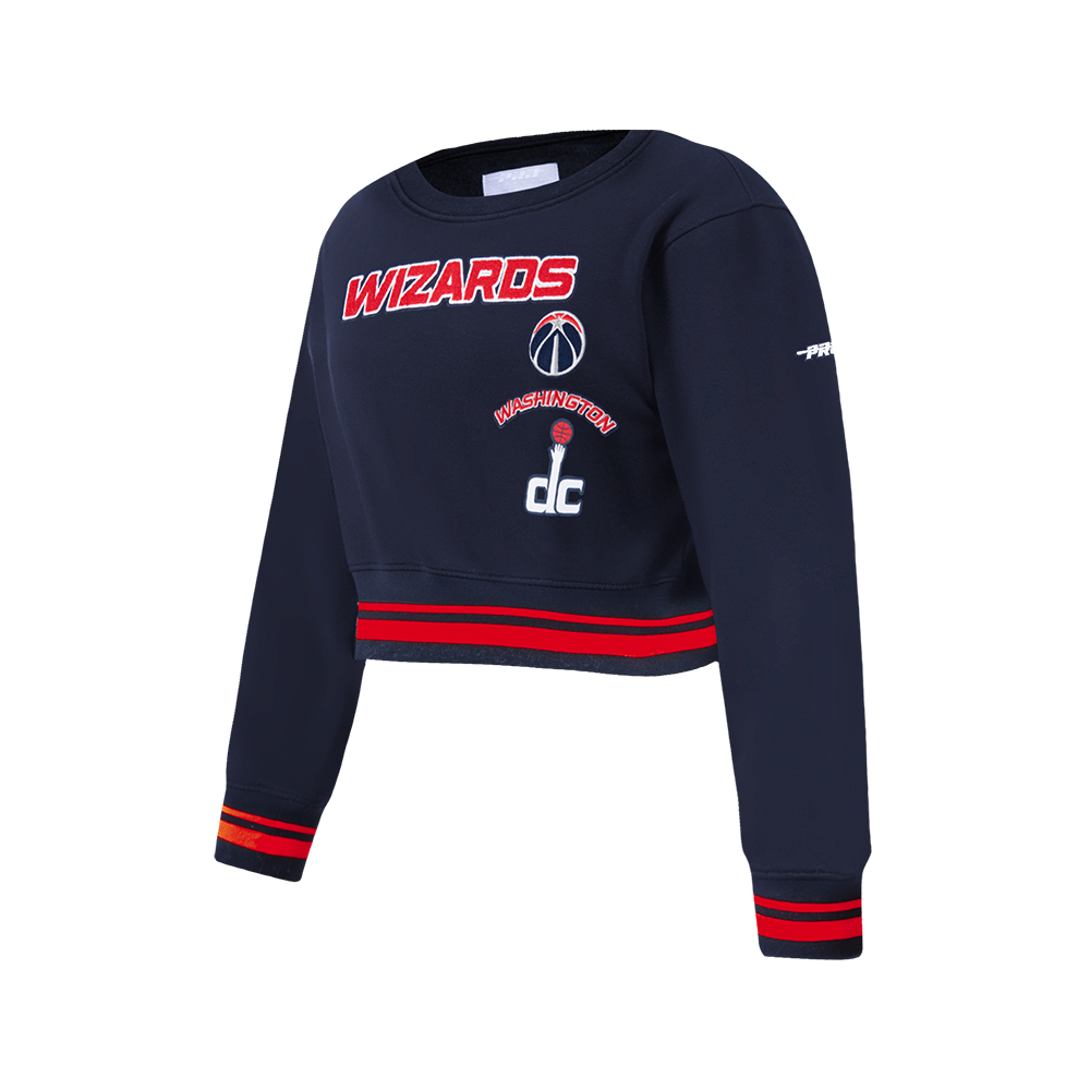 NBA WASHINGTON WIZARDS RETRO CLASSIC CHANDAIL À COL ROND EN MOLLETON CÔTELÉ POUR FILLE JUNIOR (MARINE MINUIT/ROUGE/MARINE MINUIT)