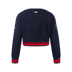 NBA WASHINGTON WIZARDS RETRO CLASSIC CHANDAIL À COL ROND EN MOLLETON CÔTELÉ POUR FILLE JUNIOR (MARINE MINUIT/ROUGE/MARINE MINUIT)