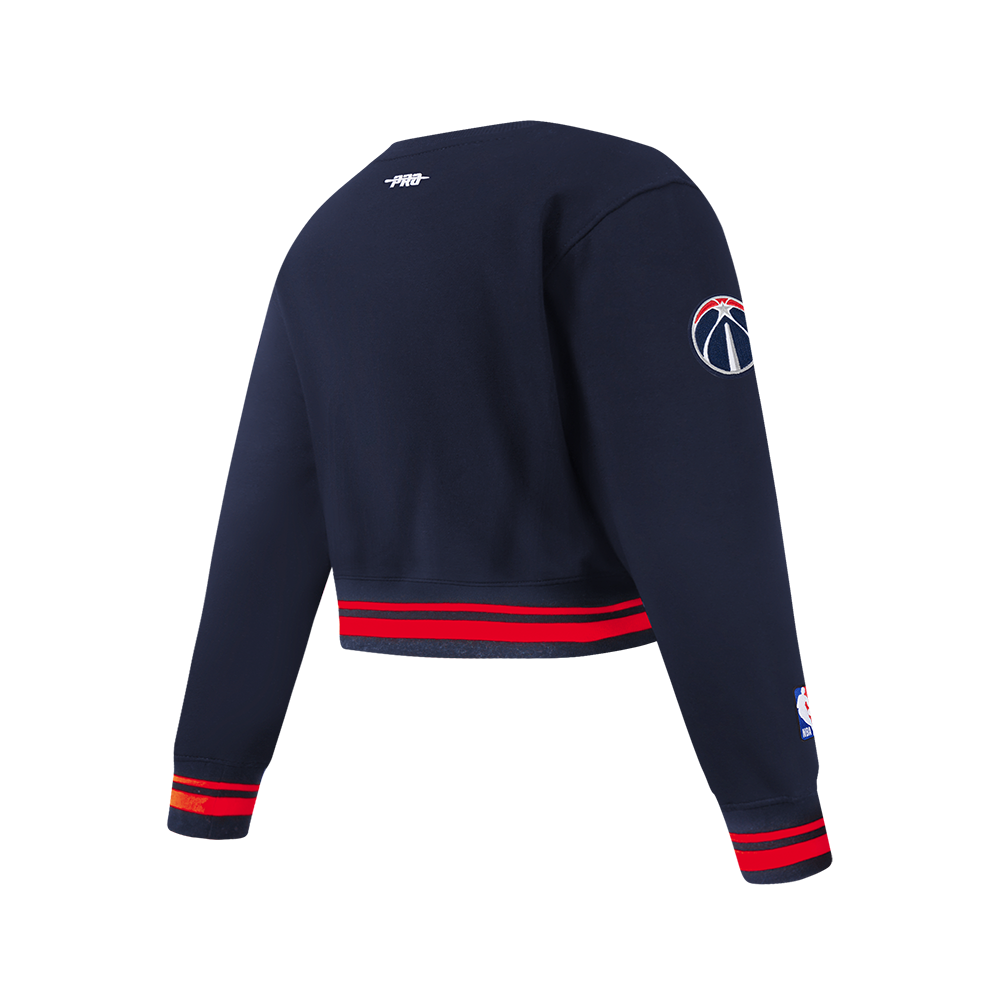 NBA WASHINGTON WIZARDS RETRO CLASSIC CHANDAIL À COL ROND EN MOLLETON CÔTELÉ POUR FILLE JUNIOR (MARINE MINUIT/ROUGE/MARINE MINUIT)