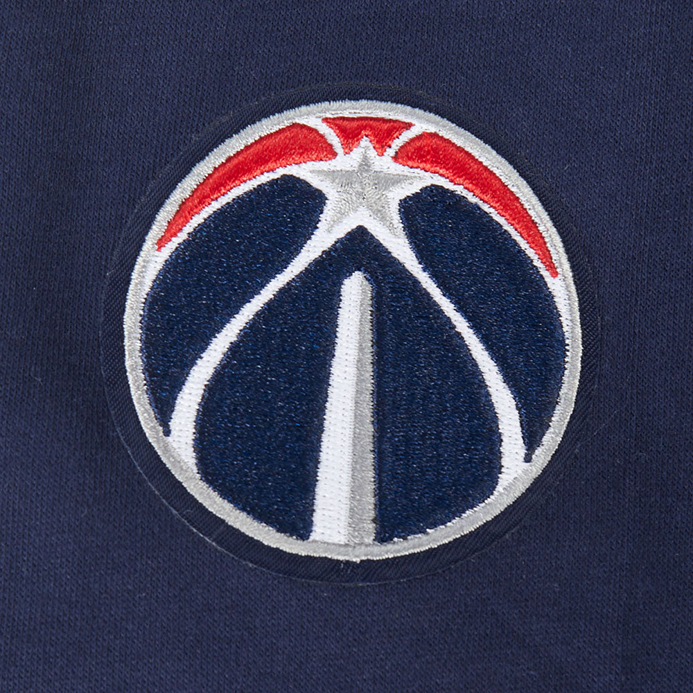 NBA WASHINGTON WIZARDS RETRO CLASSIC CHANDAIL À COL ROND EN MOLLETON CÔTELÉ POUR FILLE JUNIOR (MARINE MINUIT/ROUGE/MARINE MINUIT)
