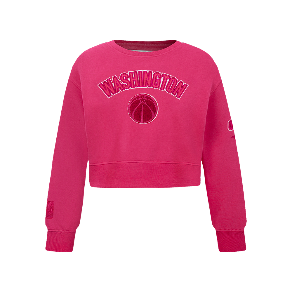 NBA WASHINGTON WIZARDS TRIPLE PINK BIG GIRL'S FLC CREWNECK (BEETROOT PURPLE)