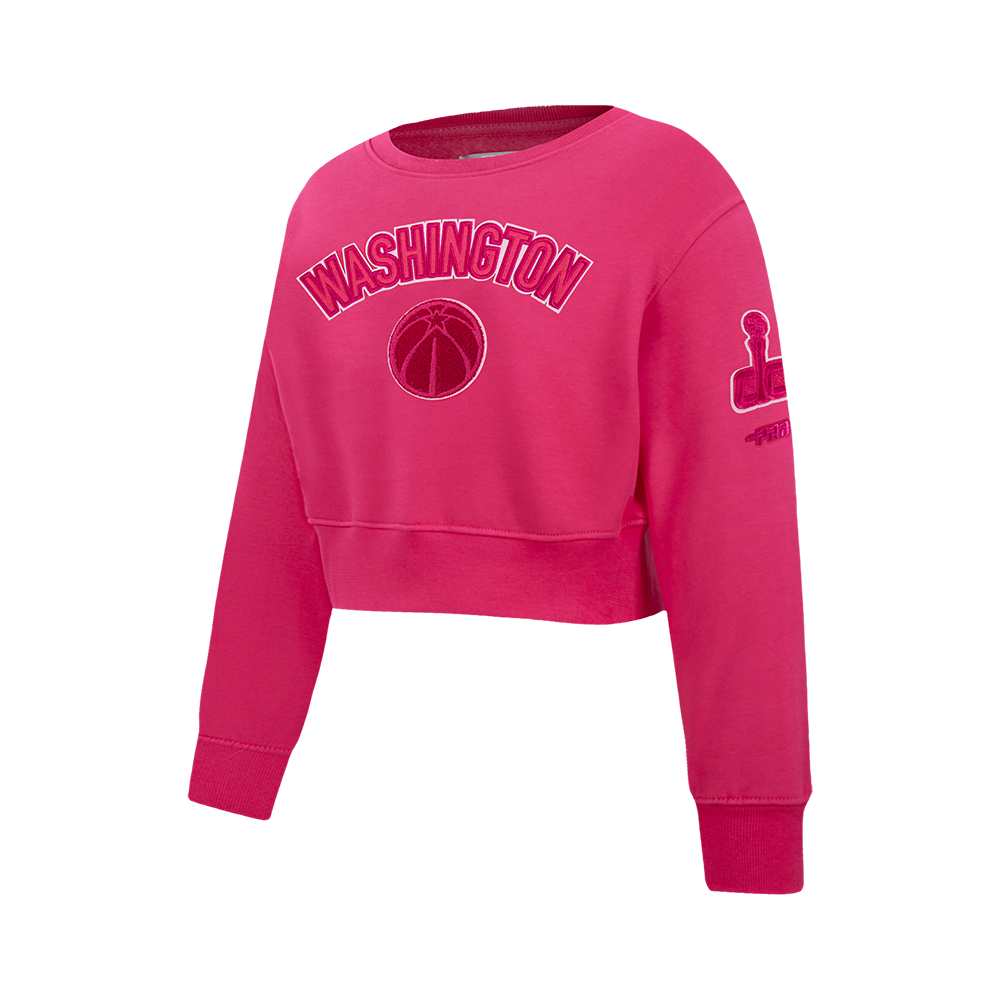 NBA WASHINGTON WIZARDS TRIPLE PINK BIG GIRL'S FLC CREWNECK (BEETROOT PURPLE)