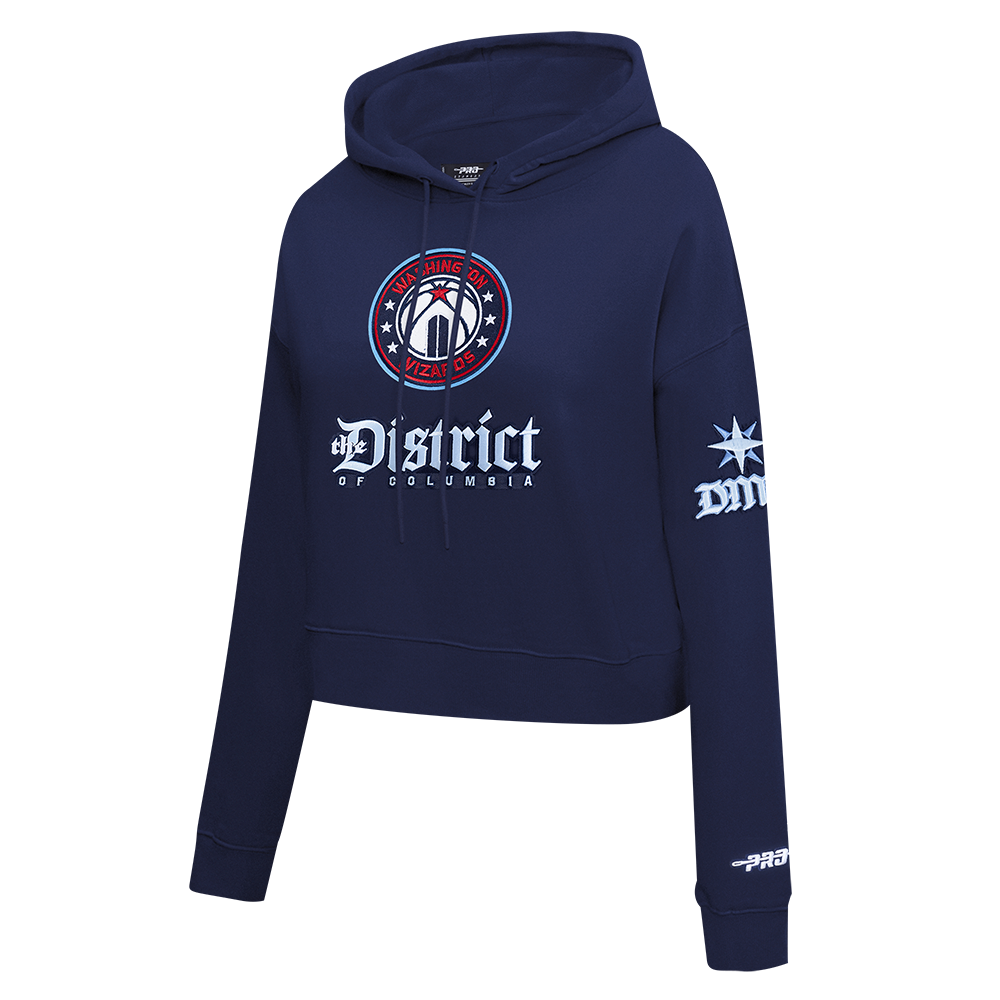 NBA WASHINGTON WIZARDS CITY EDITION 24-25 WOMEN'S FLEECE CROPPED PO HOODIE (MIDNIGHT NAVY)