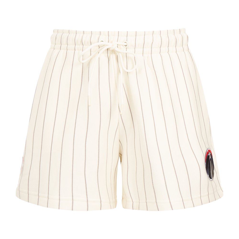 NBA WASHINGTON WIZARDS PINSTRIPE RETRO CLASSIC WOMEN'S FLC SHORT (EGGSHELL/ GREY)