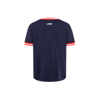 NBA WASHINGTON WIZARDS CLASSIC T-SHIRT CÔTELÉ RAYÉ À MANCHES COURTES POUR GARÇON ENFANT (MARINE MINUIT/ROUGE)
