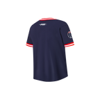 NBA WASHINGTON WIZARDS CLASSIC T-SHIRT CÔTELÉ RAYÉ À MANCHES COURTES POUR GARÇON ENFANT (MARINE MINUIT/ROUGE)