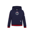 NBA WASHINGTON WIZARDS RETRO CLASSIC CHANDAIL À CAPUCHON EN MOLLETON CÔTELÉ POUR GARÇON ENFANT (MARINE MINUIT/ROUGE/MARINE MINUIT)