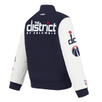 NBA WASHINGTON WIZARDS CLASSIC BLOUSON COLLÉGIAL EN LAINE POUR GARÇON ENFANT (MARINE MINUIT/BLANC)