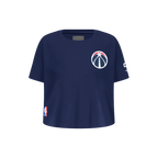NBA WASHINGTON WIZARDS CLASSIC T-SHIRT À COUPE CARRÉE À MANCHES COURTES POUR FILLE ENFANT (MARINE MINUIT)