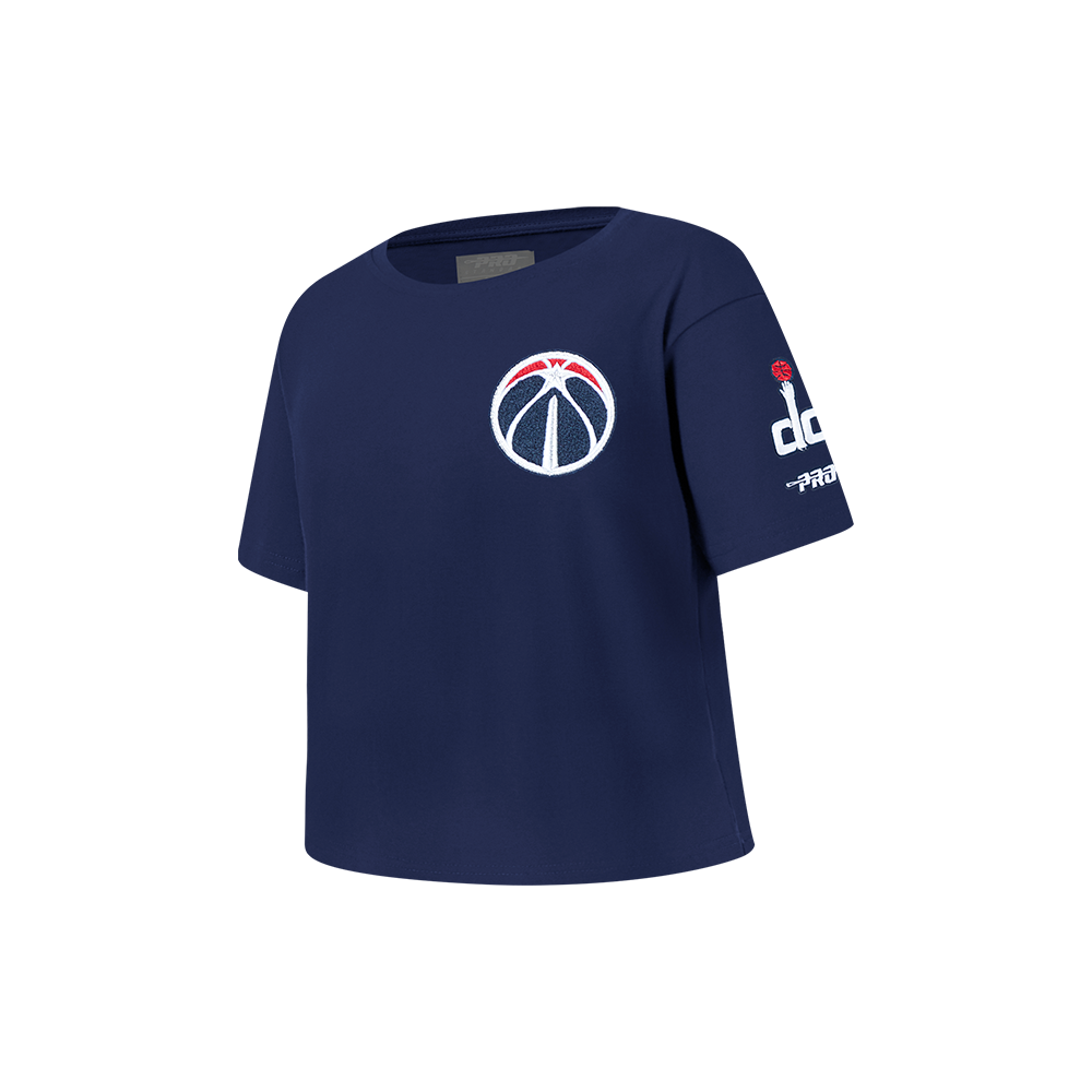 NBA WASHINGTON WIZARDS CLASSIC T-SHIRT À COUPE CARRÉE À MANCHES COURTES POUR FILLE JUNIOR (MARINE MINUIT)