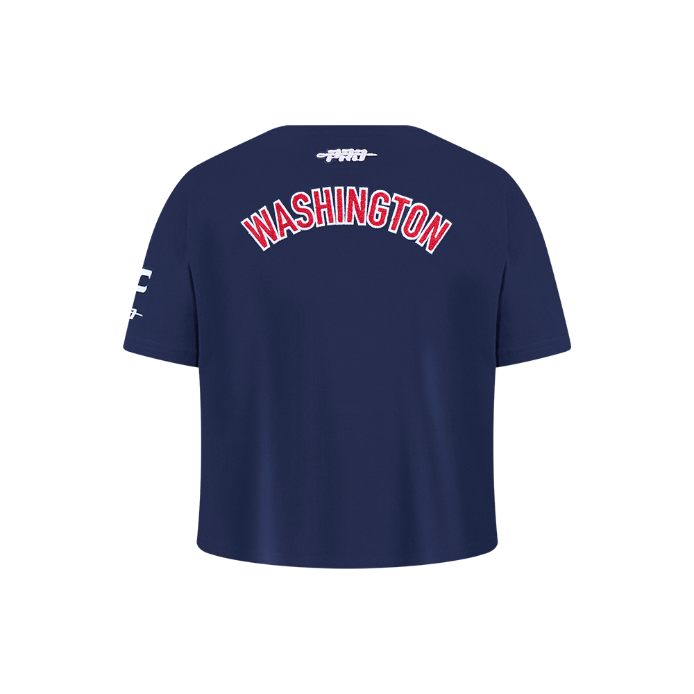 NBA WASHINGTON WIZARDS CLASSIC T-SHIRT À COUPE CARRÉE À MANCHES COURTES POUR FILLE ENFANT (MARINE MINUIT)