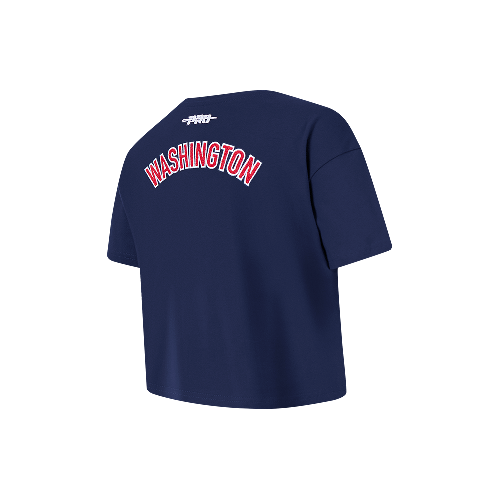NBA WASHINGTON WIZARDS CLASSIC T-SHIRT À COUPE CARRÉE À MANCHES COURTES POUR FILLE JUNIOR (MARINE MINUIT)