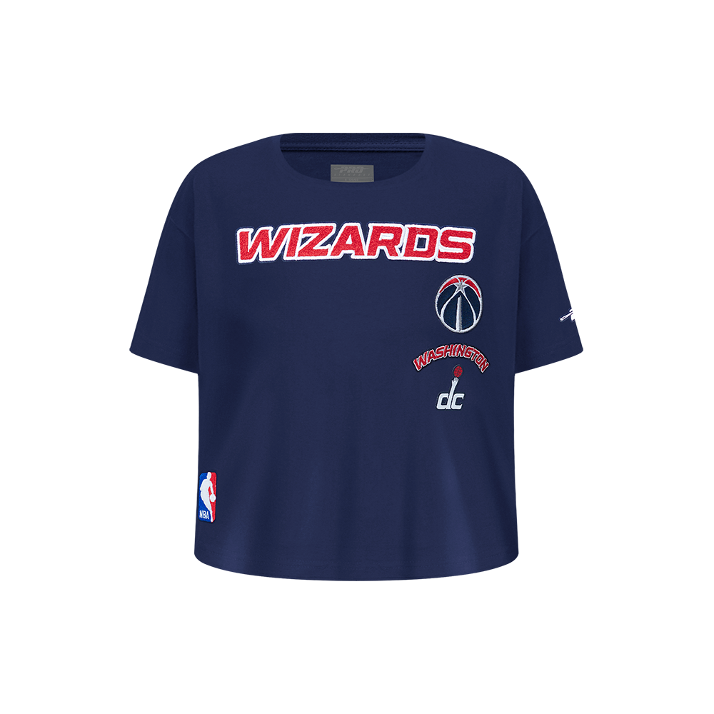 NBA WASHINGTON WIZARDS RETRO CLASSIC LITTLE GIRL'S SHORT SLEEVE BOXY TEE (MIDNIGHT NAVY)
