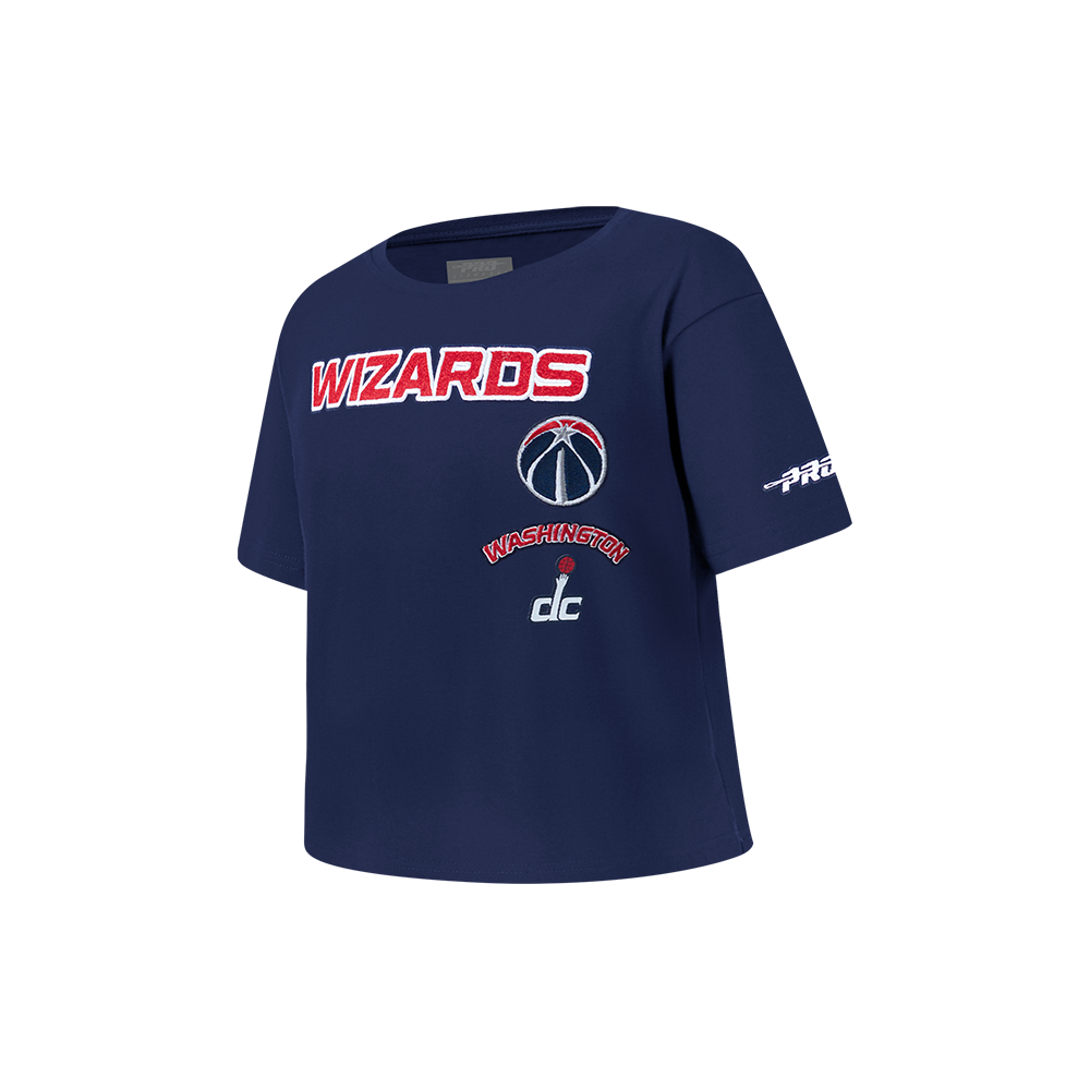 NBA WASHINGTON WIZARDS RETRO CLASSIC LITTLE GIRLS SHORT SLEEVE BOXY TEE (MIDNIGHT NAVY)