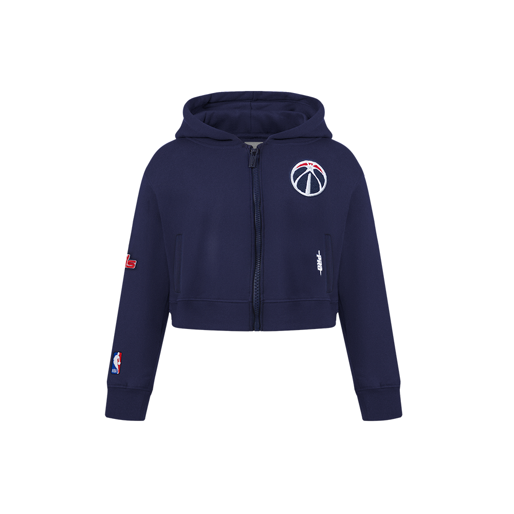 NBA WASHINGTON WIZARDS CLASSIC CHANDAIL À CAPUCHON EN MOLLETON À GLISSIÈRE POUR FILLE ENFANT (MARINE MINUIT)