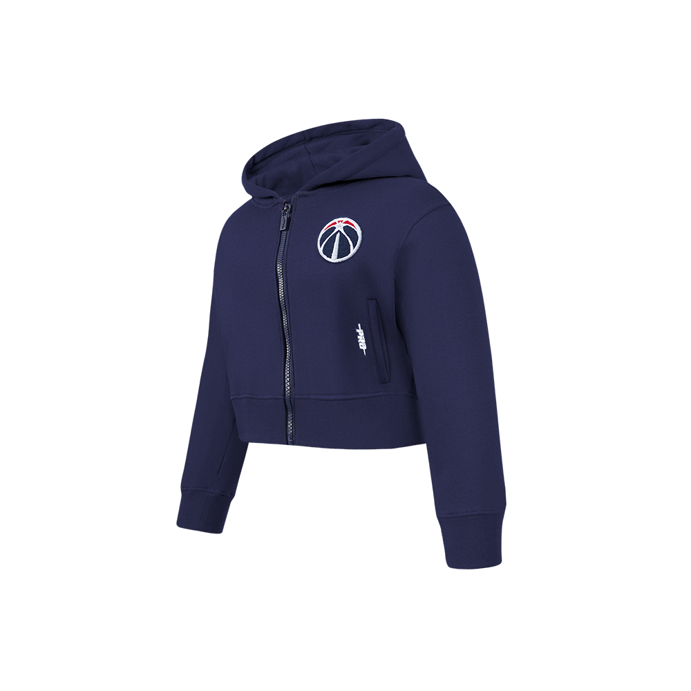 NBA WASHINGTON WIZARDS CLASSIC CHANDAIL À CAPUCHON EN MOLLETON À GLISSIÈRE POUR FILLE ENFANT (MARINE MINUIT)