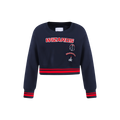 NBA WASHINGTON WIZARDS RETRO CLASSIC LITTLE GIRL'S RIB FLEECE CREWNECK (MIDNIGHT NAVY/RED/MIDNIGHT NAVY)