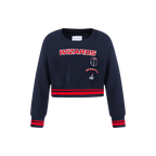NBA WASHINGTON WIZARDS RETRO CLASSIC LITTLE GIRL'S RIB FLEECE CREWNECK (MIDNIGHT NAVY/RED/MIDNIGHT NAVY)