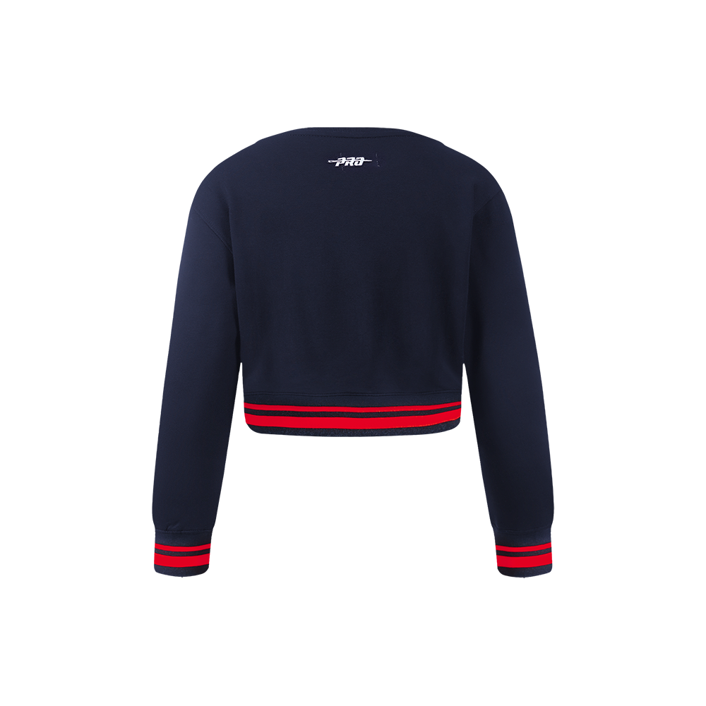NBA WASHINGTON WIZARDS RETRO CLASSIC LITTLE GIRL'S RIB FLEECE CREWNECK (MIDNIGHT NAVY/RED/MIDNIGHT NAVY)