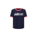 NBA WASHINGTON WIZARDS CLASSIC T-SHIRT CÔTELÉ RAYÉ À MANCHES COURTES POUR GARÇON BAMBIN (MARINE MINUIT/ROUGE)