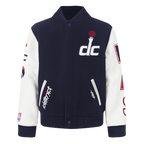 NBA WASHINGTON WIZARDS CLASSIC BLOUSON COLLÉGIAL EN LAINE POUR GARÇON BAMBIN (MARINE MINUIT/BLANC)