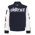 NBA WASHINGTON WIZARDS CLASSIC BLOUSON COLLÉGIAL EN LAINE POUR GARÇON BAMBIN (MARINE MINUIT/BLANC)