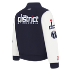 NBA WASHINGTON WIZARDS CLASSIC BLOUSON COLLÉGIAL EN LAINE POUR GARÇON BAMBIN (MARINE MINUIT/BLANC)