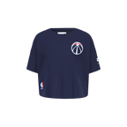 NBA WASHINGTON WIZARDS CLASSIC T-SHIRT À COUPE CARRÉE À MANCHES COURTES POUR FILLE BAMBIN (MARINE MINUIT)