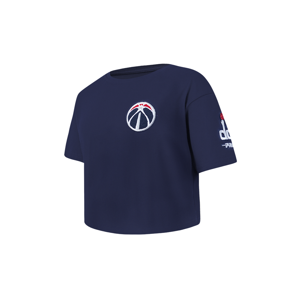 NBA WASHINGTON WIZARDS CLASSIC T-SHIRT À COUPE CARRÉE À MANCHES COURTES POUR FILLE BAMBIN (MARINE MINUIT)