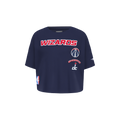 NBA WASHINGTON WIZARDS RETRO CLASSIC T-SHIRT À COUPE CARRÉE À MANCHES COURTES POUR FILLE BAMBIN (MARINE MINUIT)