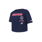NBA WASHINGTON WIZARDS RETRO CLASSIC T-SHIRT À COUPE CARRÉE À MANCHES COURTES POUR FILLE BAMBIN (MARINE MINUIT)