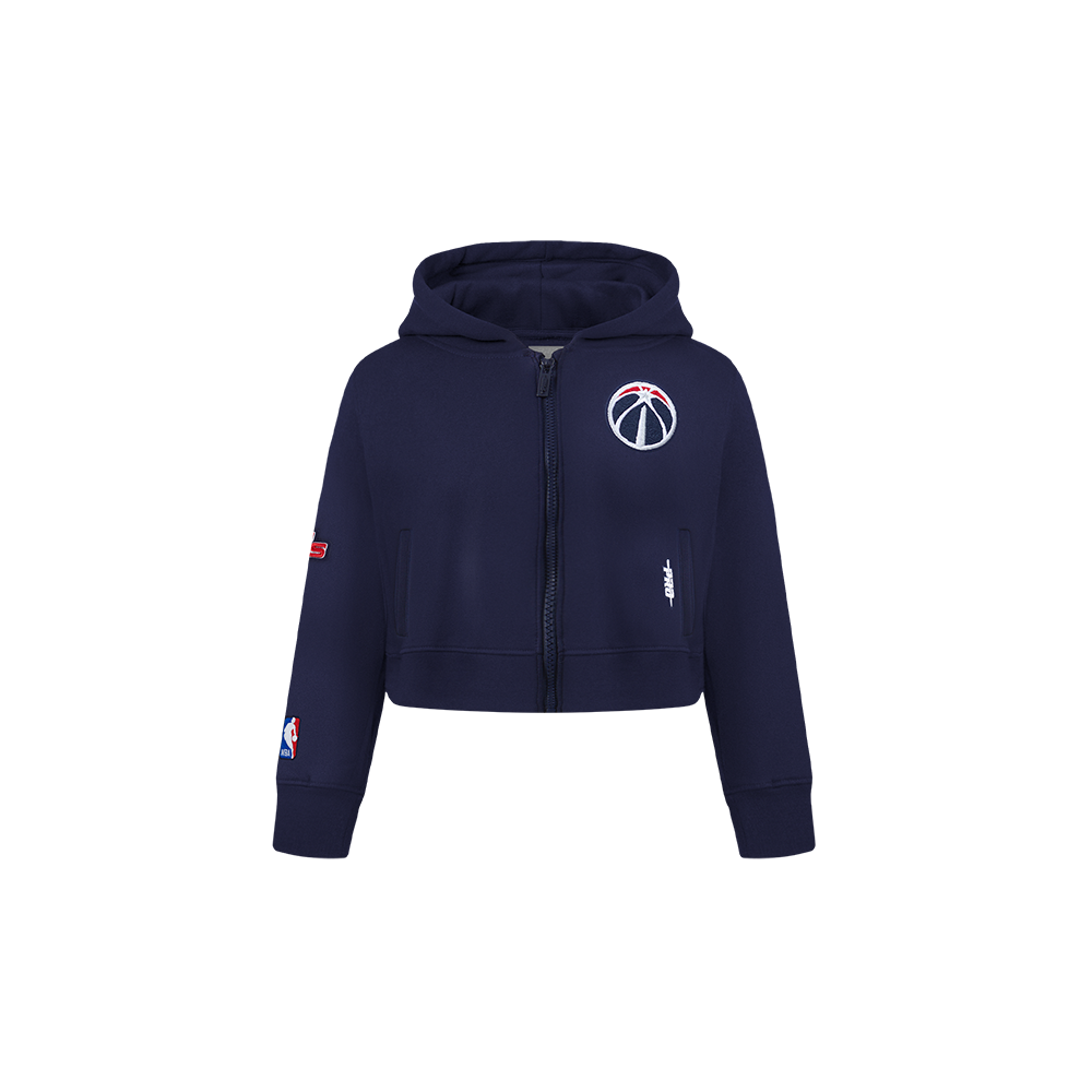 NBA WASHINGTON WIZARDS CLASSIC CHANDAIL À CAPUCHON EN MOLLETON À GLISSIÈRE POUR FILLE BAMBIN (MARINE MINUIT)