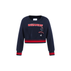 NBA WASHINGTON WIZARDS RETRO CLASSIC CHANDAIL À COL ROND EN MOLLETON CÔTELÉ POUR FILLE BAMBIN (MARINE MINUIT/ROUGE/MARINE MINUIT)