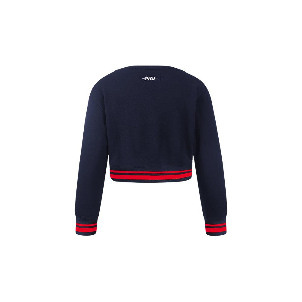 NBA WASHINGTON WIZARDS RETRO CLASSIC CHANDAIL À COL ROND EN MOLLETON CÔTELÉ POUR FILLE BAMBIN (MARINE MINUIT/ROUGE/MARINE MINUIT)