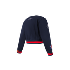 NBA WASHINGTON WIZARDS RETRO CLASSIC CHANDAIL À COL ROND EN MOLLETON CÔTELÉ POUR FILLE BAMBIN (MARINE MINUIT/ROUGE/MARINE MINUIT)