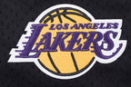 NBA LOS ANGELES LAKERS SCRIPT TAIL MEN'S MESH BUTTON DOWN SHIRT (BLACK/PURPLE)