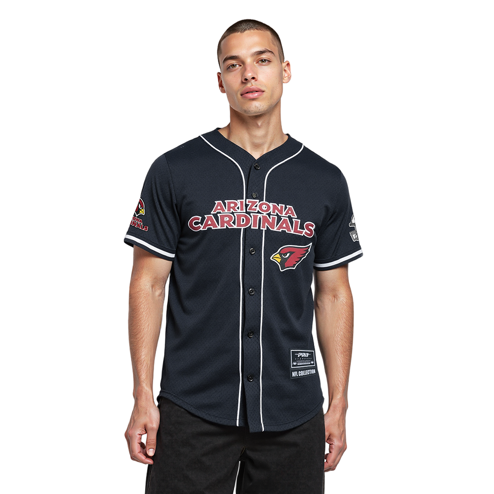 NFL ARIZONA CARDINALS CLASSIC MESH BUTTON DOWN SHIRT (BLACK)