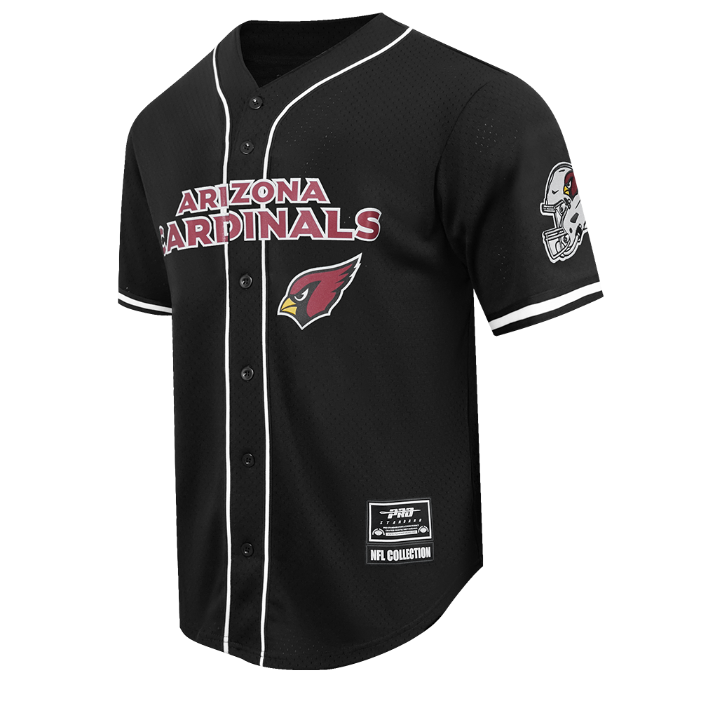 NFL ARIZONA CARDINALS CLASSIC MESH BUTTON DOWN SHIRT (BLACK)