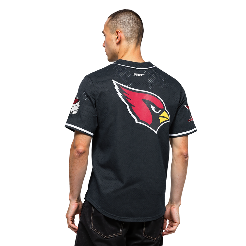 NFL ARIZONA CARDINALS CLASSIC MESH BUTTON DOWN SHIRT (BLACK)