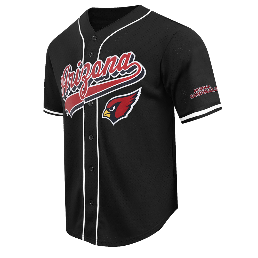 NFL ARIZONA CARDINALS SCRIPT TAIL CHEMISE BOUTONNÉE EN FILET POUR HOMME (NOIR)