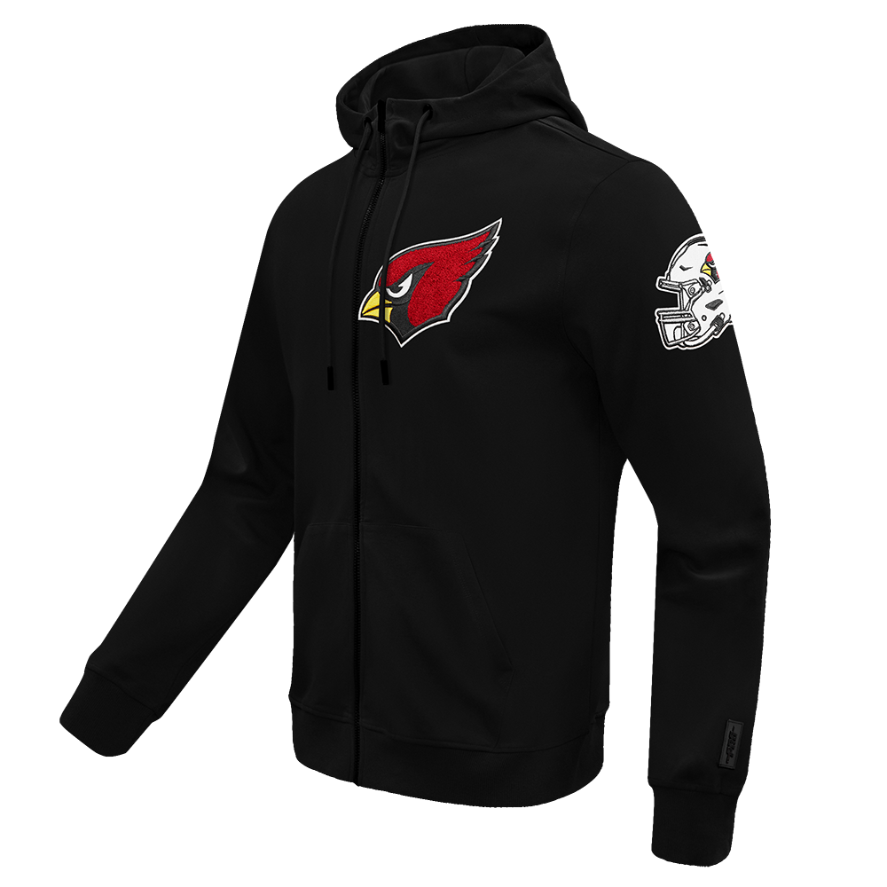 NFL ARIZONA CARDINALS CLASSIC CHENILLE CHANDAIL À CAPUCHON À GLISSIÈRE POUR HOMME (NOIR)