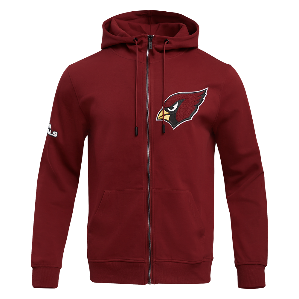 NFL ARIZONA CARDINALS CLASSIC CHENILLE MEN'S FULL ZIP HOODIE (CARDINAL RED)
