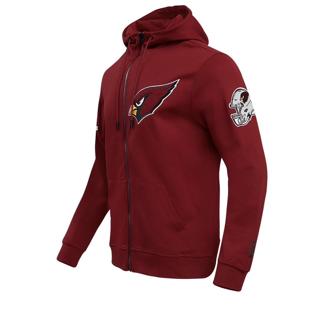 NFL ARIZONA CARDINALS CLASSIC CHENILLE MEN'S FULL ZIP HOODIE (CARDINAL RED)