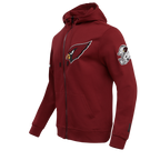 NFL ARIZONA CARDINALS CLASSIC CHENILLE MEN'S FULL ZIP HOODIE (CARDINAL RED)