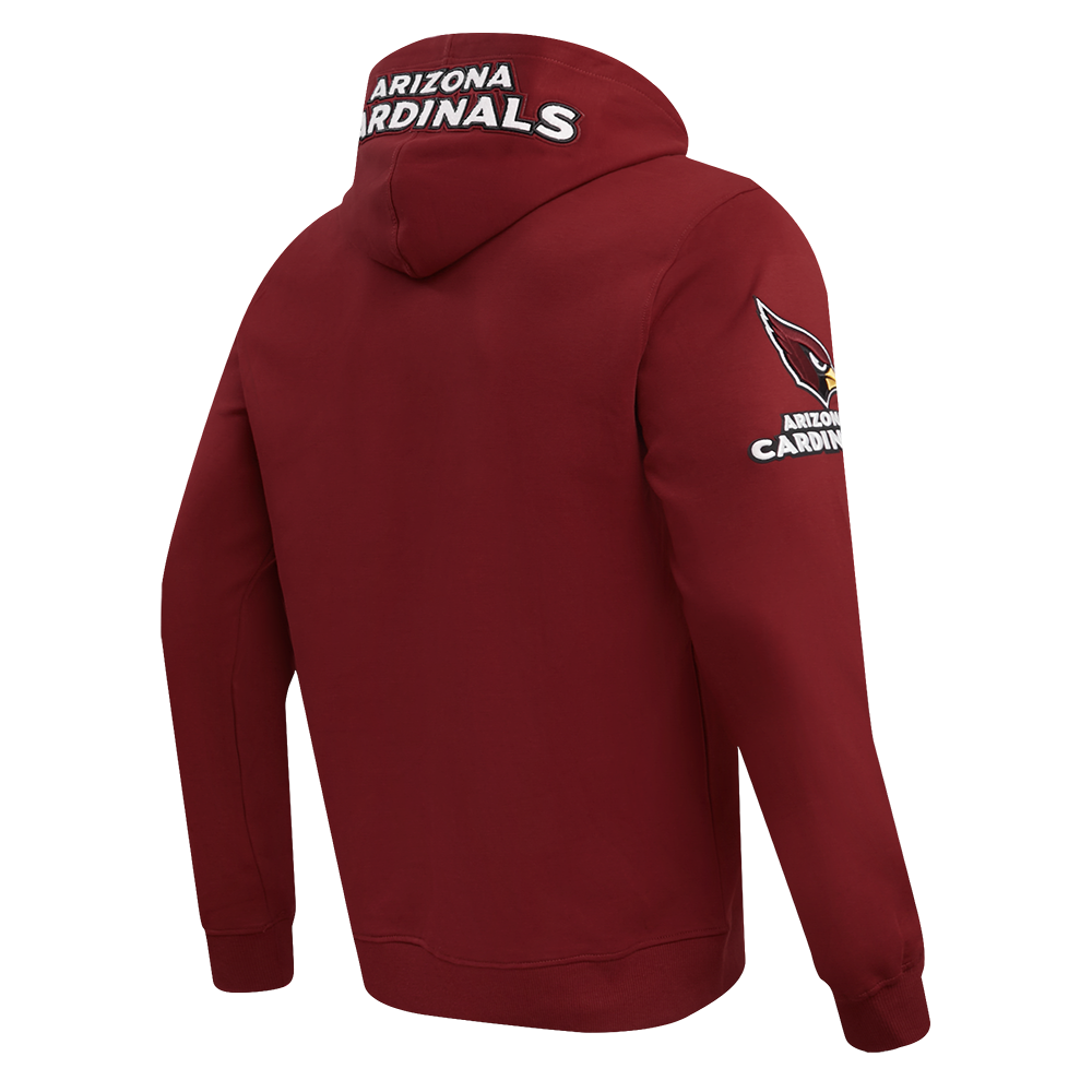 NFL ARIZONA CARDINALS CLASSIC CHENILLE MEN'S FULL ZIP HOODIE (CARDINAL RED)
