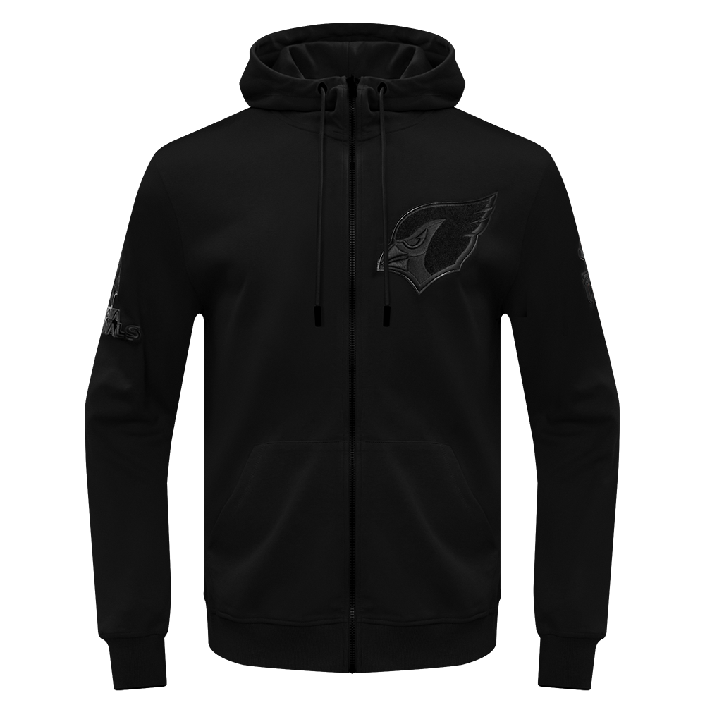 NFL ARIZONA CARDINALS TRIPLE BLACK MEN'S DK FZ HOODIE (TRIPLE BLACK)