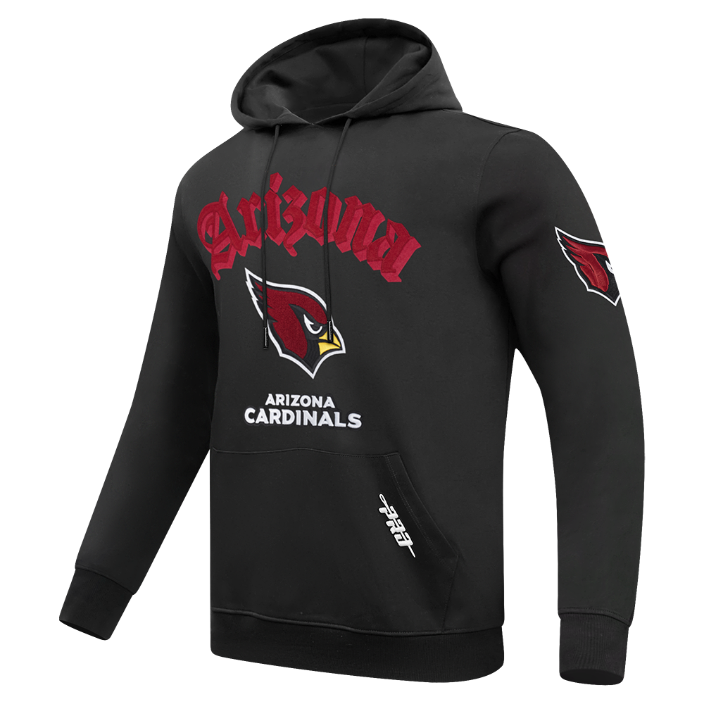 NFL ARIZONA CARDINALS OLD ENGLISH MEN'S PO HOODIE (BLACK)
