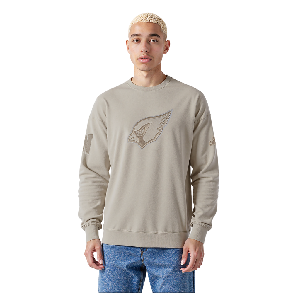 NFL ARIZONA CARDINALS NEUTRAL CHANDAIL À COL ROND EN MOLLETON À ÉPAULES TOMBANTES POUR HOMME (TAUPE)